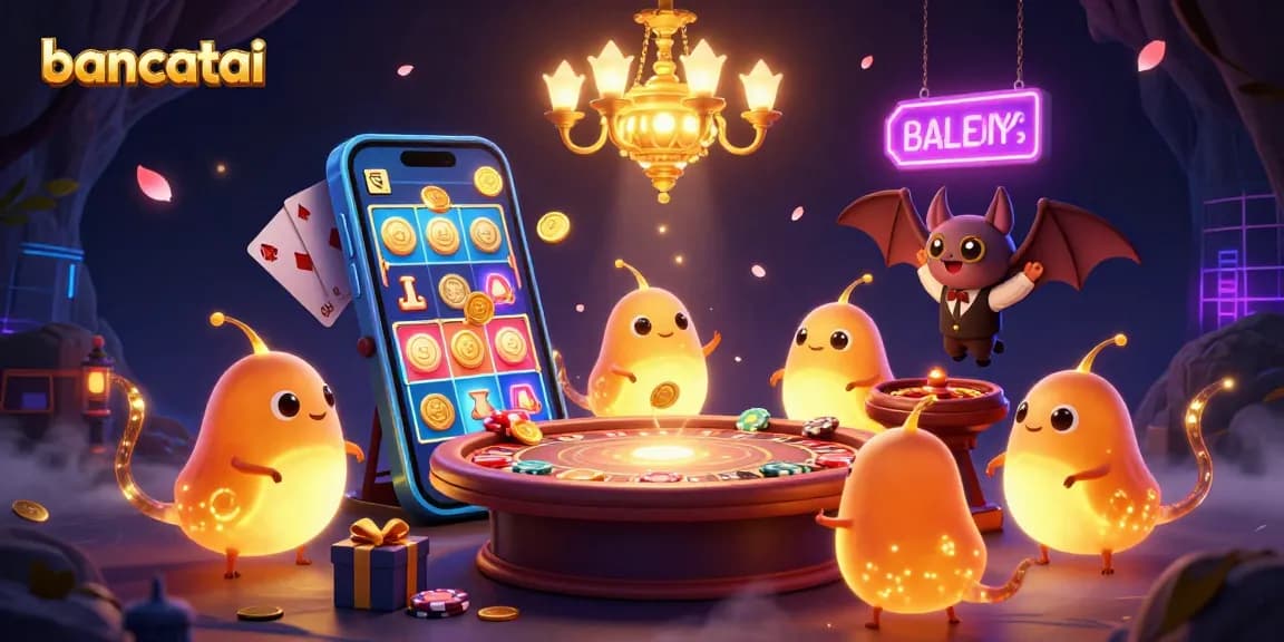 bancatai illuminates a captivating casino scene with glowworms and a bat dealer creating a lively environment.