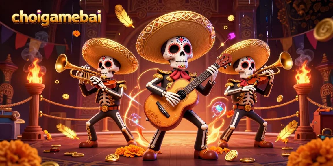 Join the thrilling games at choigamebai with a vibrant mariachi celebration in this casino illustration.