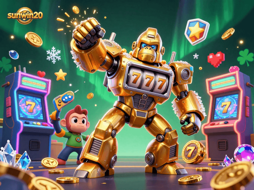Engage with sunwin20's thrilling casino experience through unique game-themed 3D illustration.