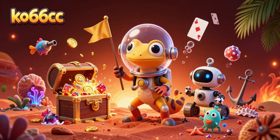 Play thrilling games at ko66cc while a Martian gecko uncovers a golden casino.