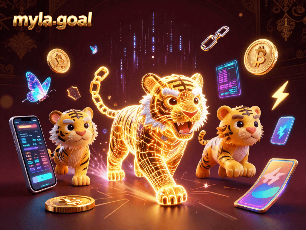 Experience the thrilling myla-goal casino with neon energy and exciting crypto elements.
