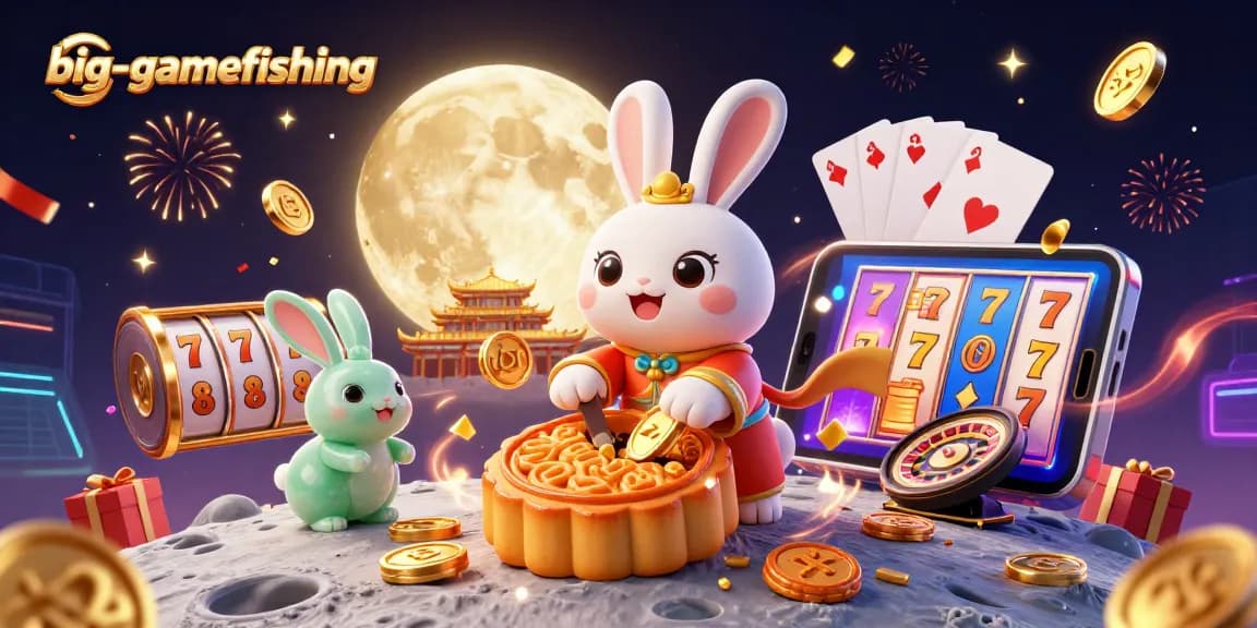 Experience big-gamefishing with a vibrant 3D casino illustration showcasing energetic slot game features.