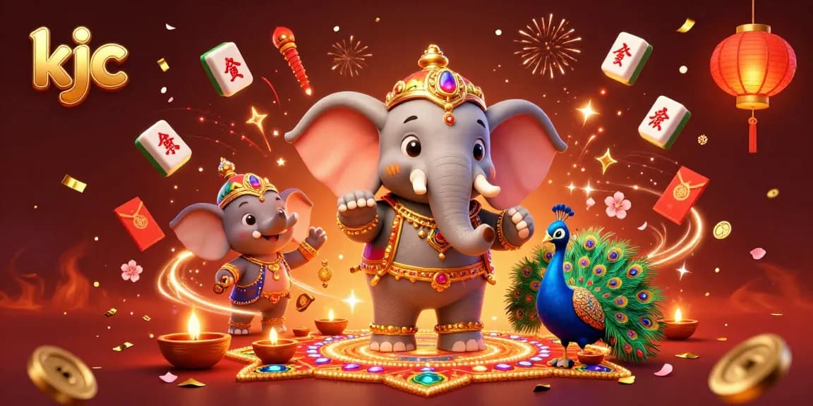 Bet on excitement with KJC in a vibrant online casino scene featuring dynamic 3D elements.