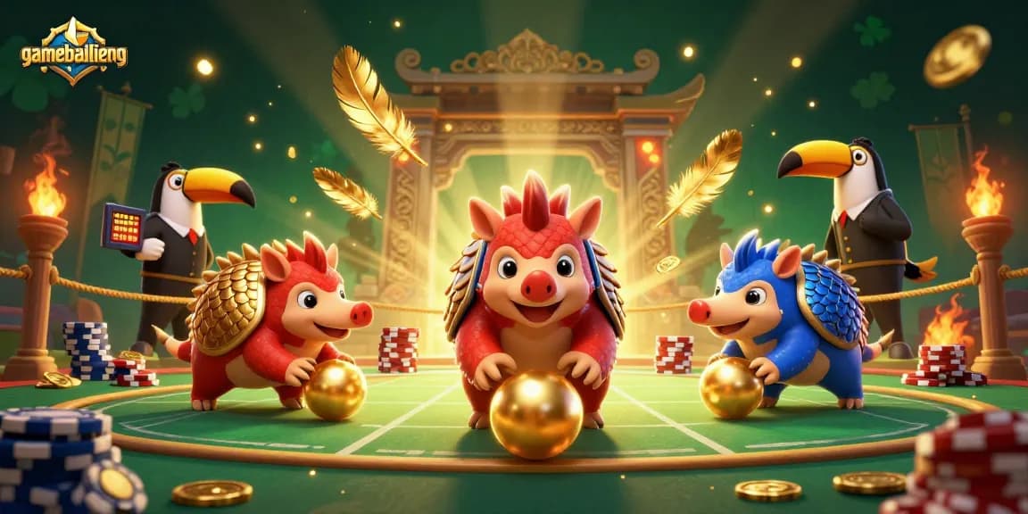Engage in the dynamic gameplay of gamebailieng, where rival pangolins compete in a thrilling card game.