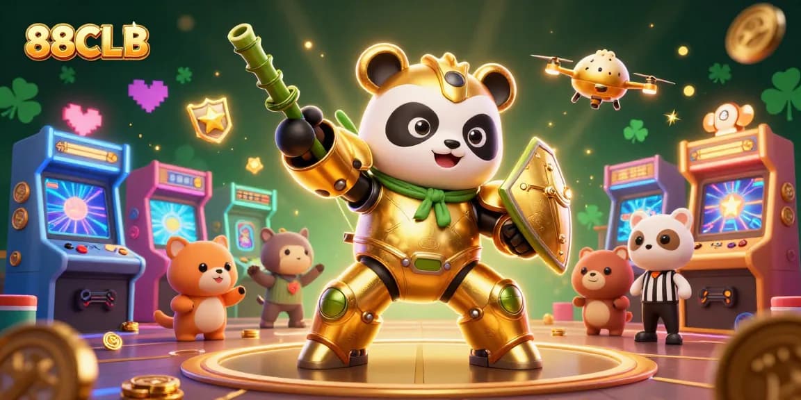 Engage in epic gaming battles at 88CLB with thrilling characters and vibrant casino elements.
