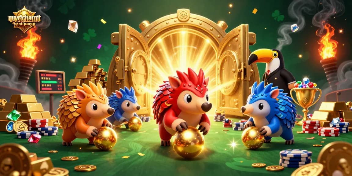 Experience thrilling gameplay in quyetchientienthuong with pangolins rolling through poker chips.