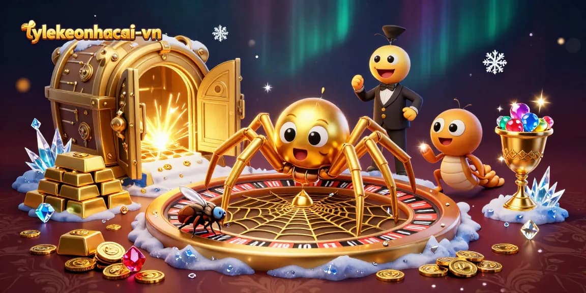 Engage with tylekeonhacai-vn in this vibrant 3D casino scene, where thrilling bets unfold.