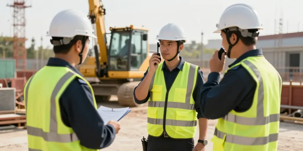 Construction Site Security provided by professional guards ensuring safety and protection at a local construction site.