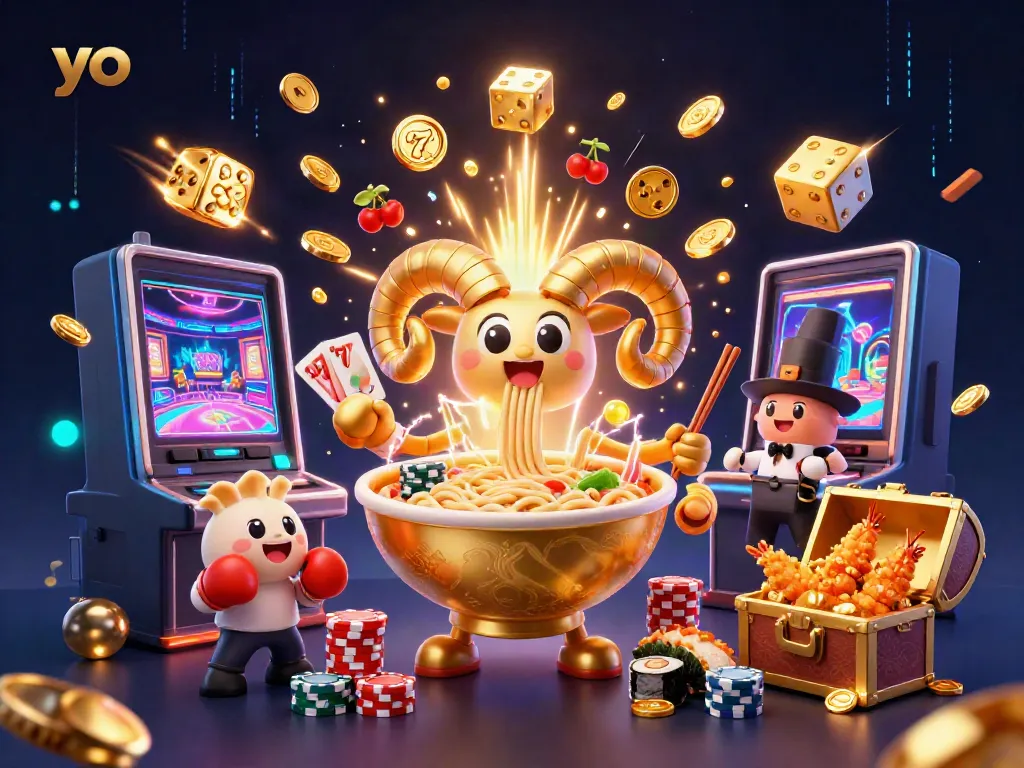 Experience exciting gameplay at yo 88 with a dynamic 3D casino scene featuring vibrant characters and vibrant elements.