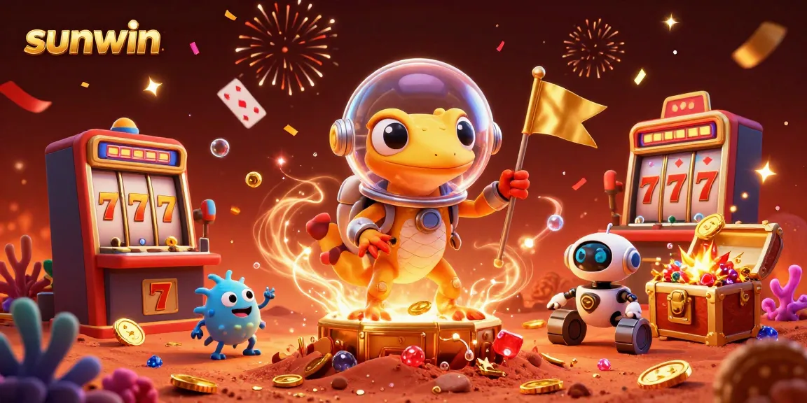 Experience sunwin's thrilling 3D casino adventures with gecko Martian and exciting slot machines.