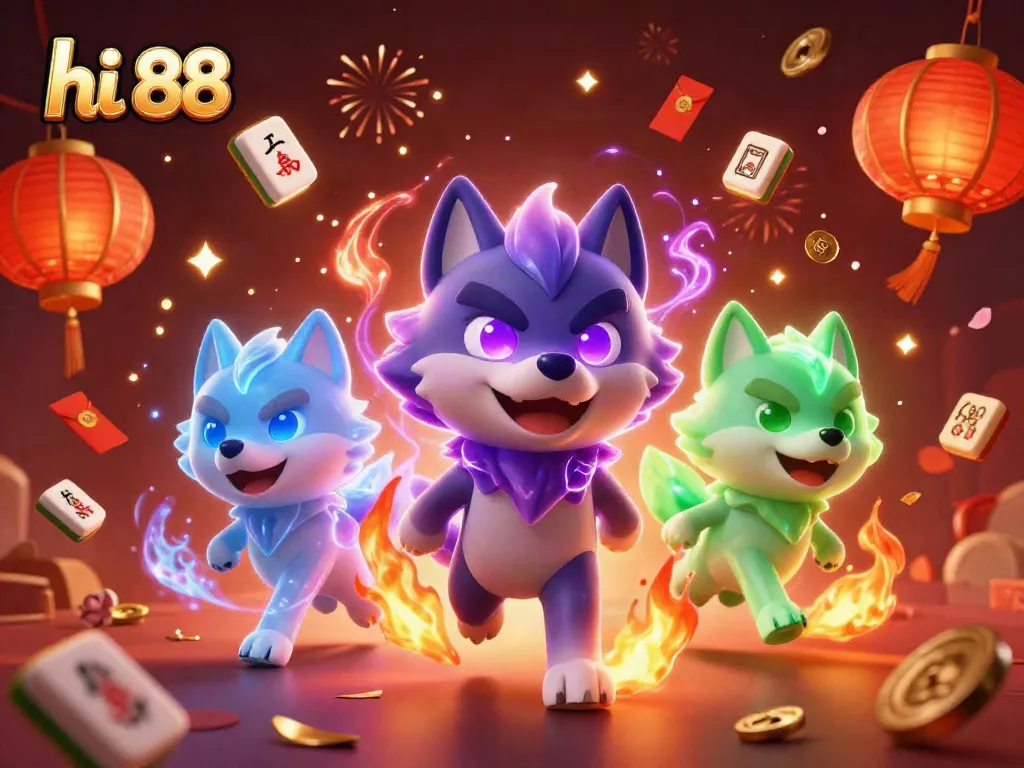 Engage with hi 88's vibrant online casino experience through this lively illustration.