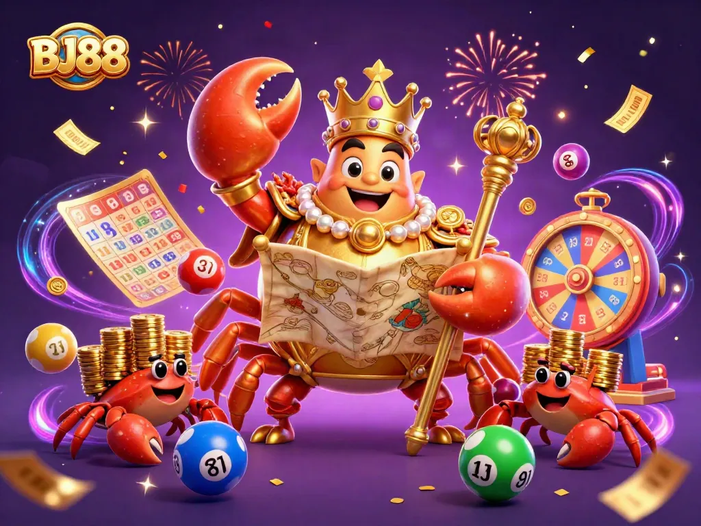 Engage with BJ88's immersive casino experience featuring vibrant games and dynamic illustrations.