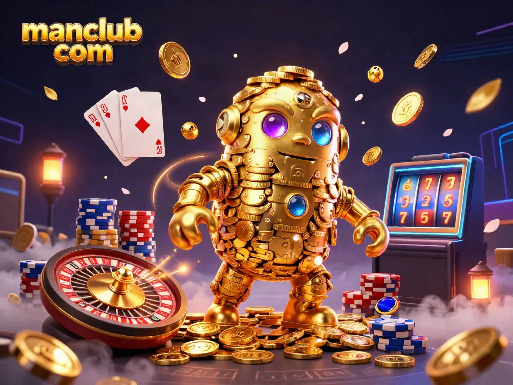 Experience thrilling gambling action with the engaging scene of manclub com featuring dynamic 3D elements.