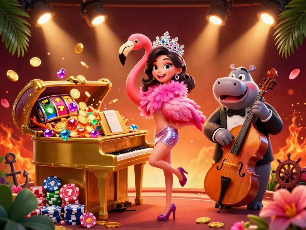 Experience immersive gameplay at Trang chủ Hi88 with vibrant 3D casino lounge illustration and dynamic game elements.
