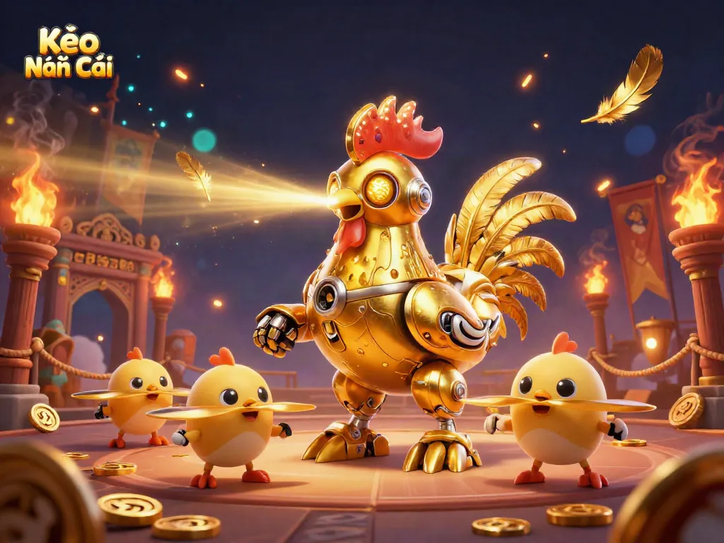 Shooting laser beams and flying chick drones in a rich Kèo Nhà Cái casino scene