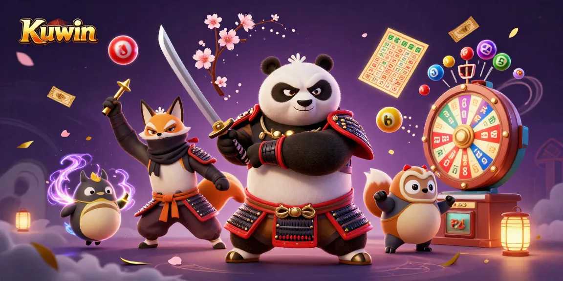 Kuwin offers players a vibrant gaming experience with samurai panda, ninja fox, and tanuki amidst lottery elements.