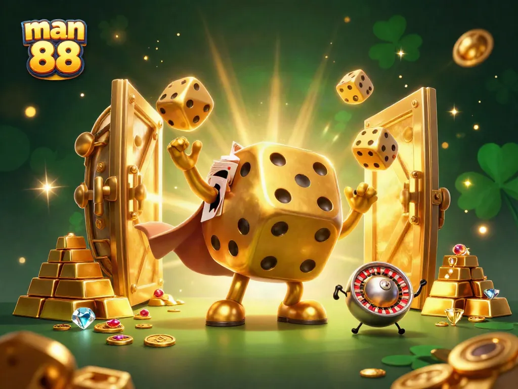 Engage with man 88's thrilling games featuring golden dice, treasure, and stunning visuals.