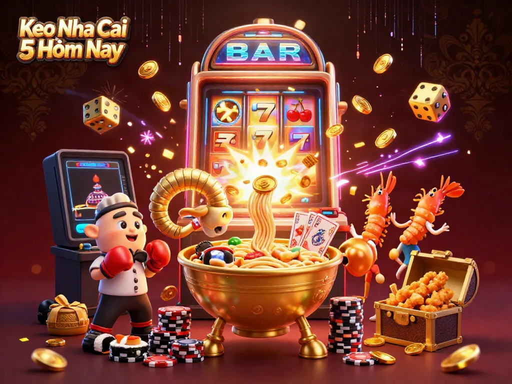 Experience thrilling moments at Keo Nha Cai 5 Hôm Nay with vibrant 3D casino characters and dynamic visuals.