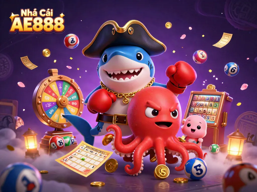 Engage with Nhà Cái AE888's vibrant casino world featuring dynamic characters and lively games.