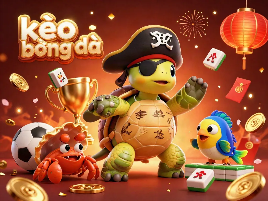 Experience thrilling kèo bóng đá action with animated characters and sports betting elements in this vibrant 3D illustration.