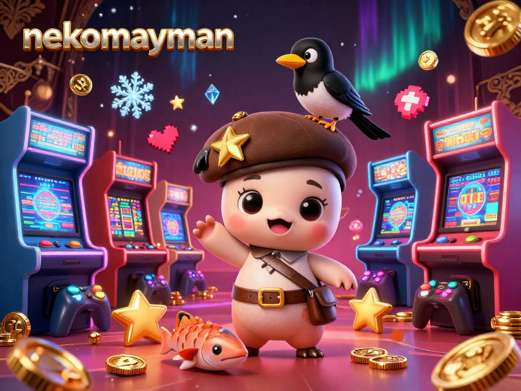 Experience the vibrant casino world with nekomayman featuring cartoon characters engaging in thrilling gaming action.