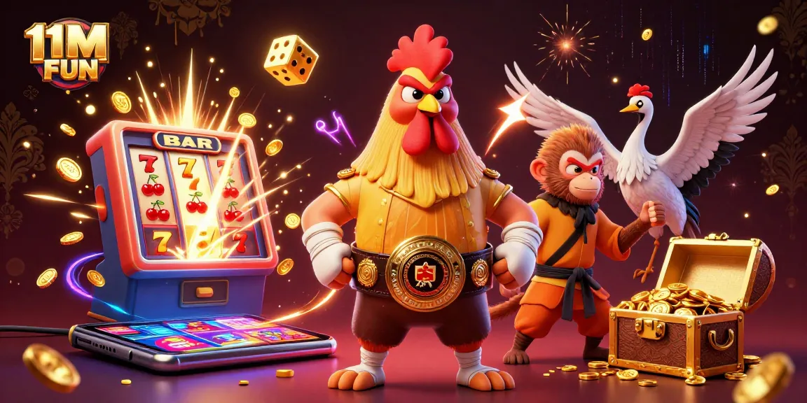 Engage in thrilling casino adventures with 11M FUN featuring dynamic slot machines and exciting characters.