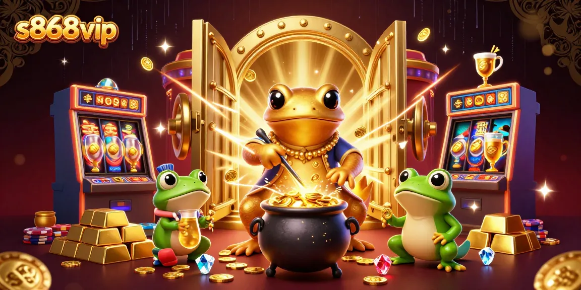 s868vip illustrates an alchemist transforming metals into gold coins in a vibrant casino environment.