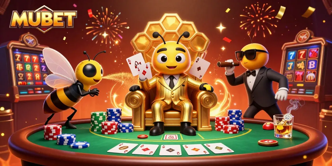 MUBET mobilizes excitement with cartoon characters in a thrilling casino scene featuring a bumblebee mob boss.