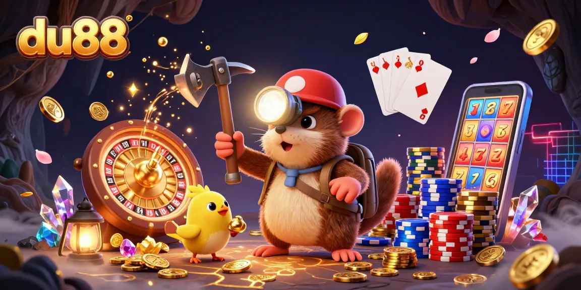 Win big with du88: A colorful casino scene featuring a glowing treasure-themed illustration.