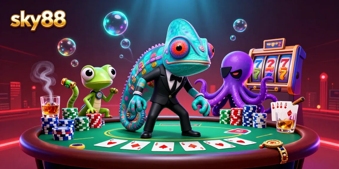 Engage with the thrilling atmosphere of sky88 casino featuring secret agents and colorful gaming elements.