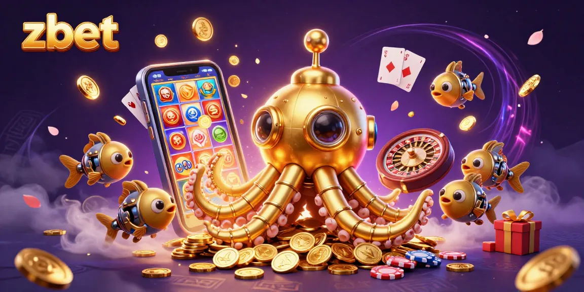 Experience the thrill at zbet as golden kraken submarine navigates a sea of coins and games.