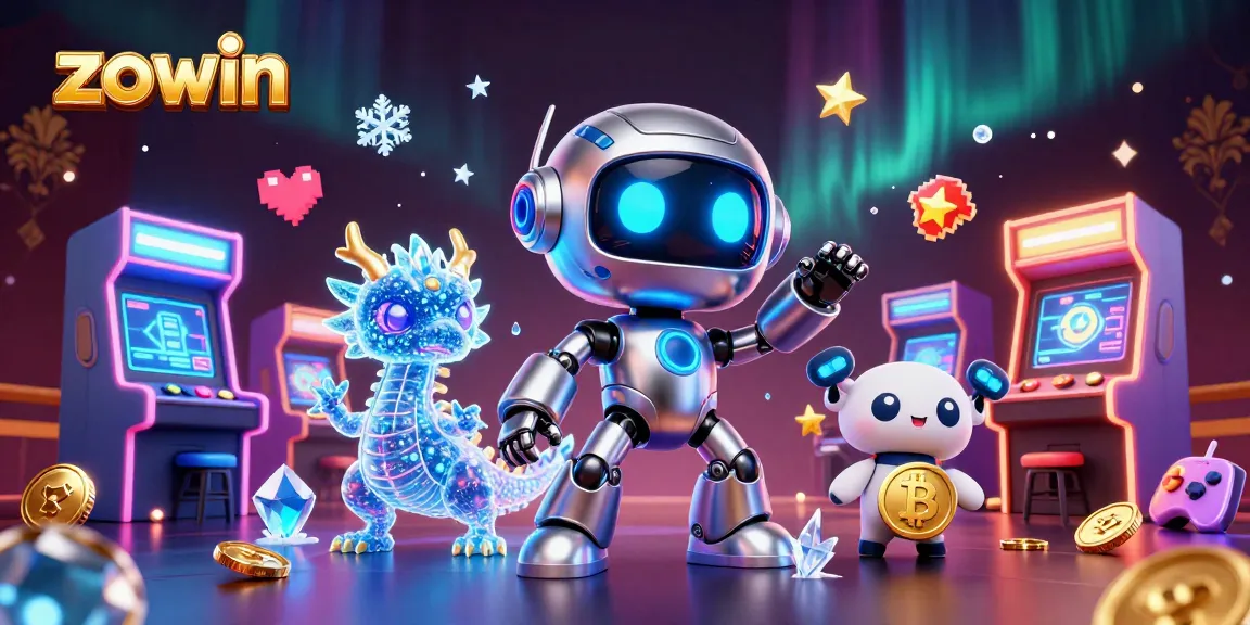Zowin energizes players with dynamic 3D casino characters, neon elements, and vibrant gaming visuals.