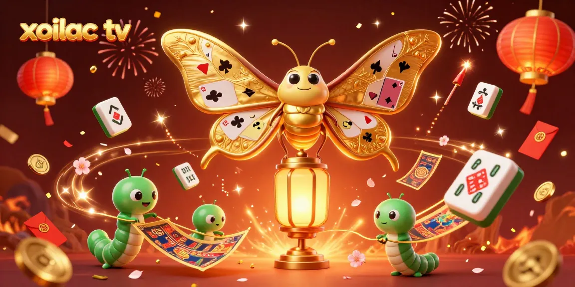 Xoilac TV showcases exciting gambling scenes with vibrant casino elements in an engaging 3D illustration.
