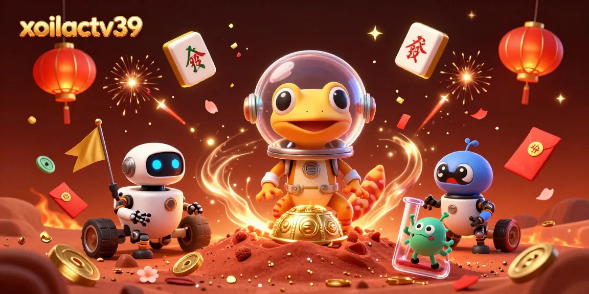 Experience wins with xoilactv39 at a Martian casino, illuminated by vibrant elements.