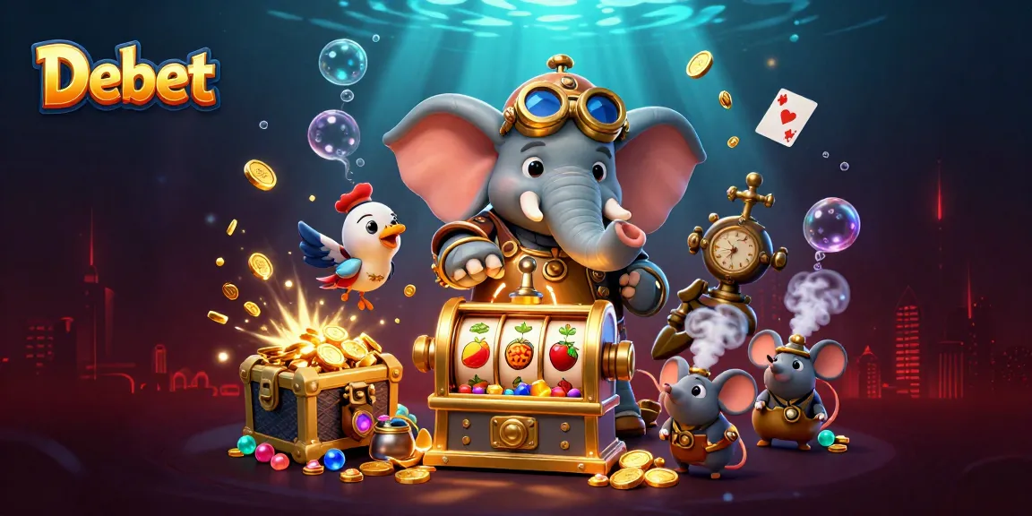 Experience thrilling gaming at Debet with vibrant steampunk characters and dynamic slot action.
