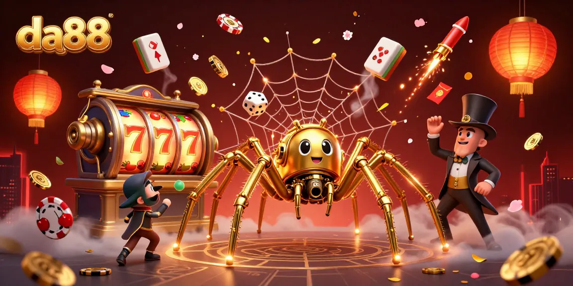 Engage in da88 casino games with a vibrant 3D steampunk scene featuring luck and excitement.