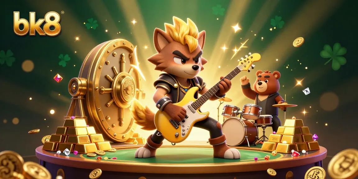 Experience exciting casino action with bk8's dynamic characters, golden treasures, and vibrant casino elements.